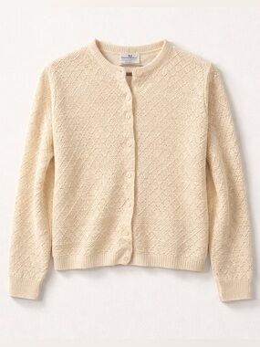 Vintage Sweetree Open Knit Button Front Lightweight Cardigan Preppy Academia